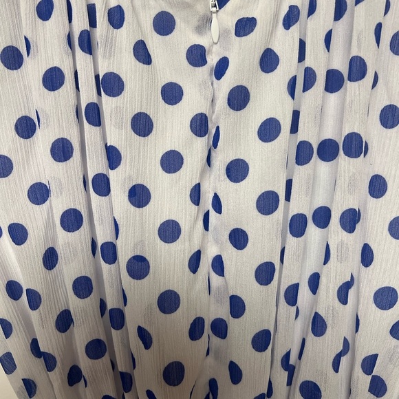 BLUSH BY US ANGELS. SIZE 14 GIRLS DRESS. WHITE WITH PURPLE DOTS. - Picture 6 of 9